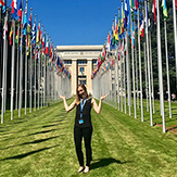 Hannah Palmateer at the UN in Geneva, Switzerland, last semester.