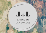 Part of the cover art for the first Living in Languages Journal, by Sarah Zahed