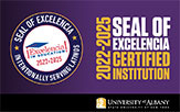 Image of the Seal of Excelencia awarded to UAlbany