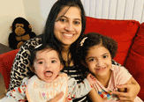 Prachi Bharadwaj, pictured with her two young daughters, finds the part-time evening MBA program fits well with her career and home life.