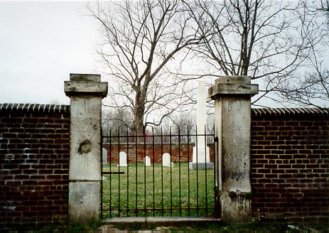 Damage to private cemetery gates on Marye's Heights