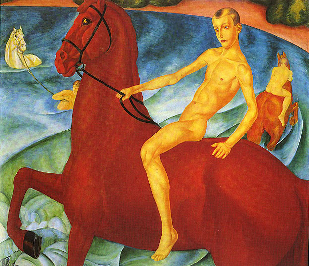 K. S. Petrov-Vodkin: Bathing the Red Horse, 130k