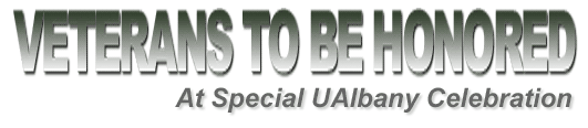 Veterans to be
Honored at Special UAlbany Ceremony