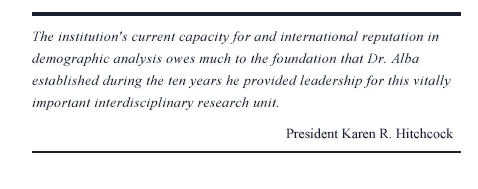 President Hitchcock quote on Richard Alba