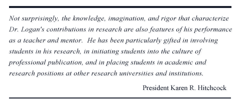 President Hitchcock quote on John Logan