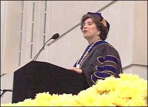 President Hitchcock Delivering Her Undergraduate Commencement Speech