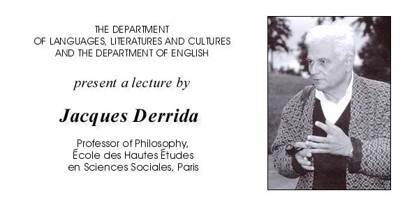Lecture by Jacques Derrida