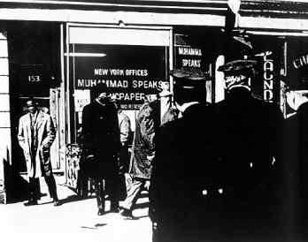 Police outside 'Muhammad Speaks' offices.
