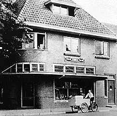 Bert Bochove's store and home, Huizen, 1942.