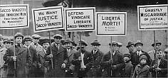 One of many protests against the execution of Sacco and Vanzetti.