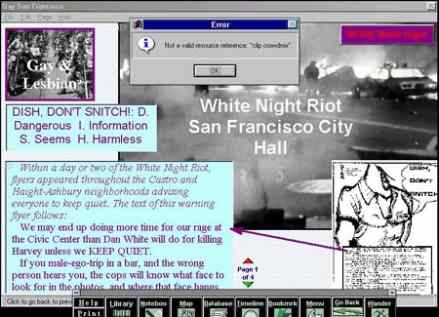 Screen devoted to White Night Riot.