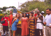 Second from left Serie McDougal III, and fourth from left, Tisha Y. Lewis, in Ghana with other students.
