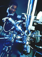 Student operating nanoengineering equipment