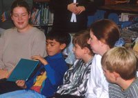 UAlbany students reading with elementary school students