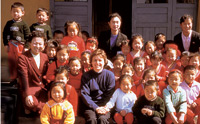 Catherine Bertini at a North Korean school that receives food from the World Food Programme.