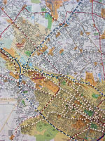 Lisa B. Coulson - Following Lisa (detail), 2003 - Maps, map pins, mixed media