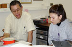 Professor Hirsch with student during office hours