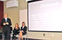 Chris Sangimino presents the group's PR strategy