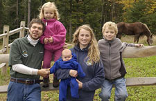 Matthew Scott, his wife, Dennie Swan-Scott, and their three children, Hawthorne 7, Willow, 4, and Rowan, 3 months