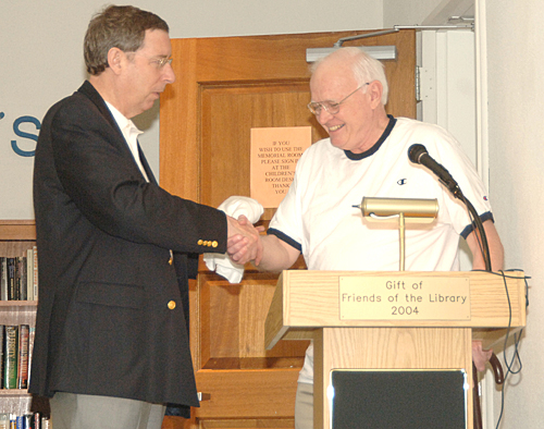 President Hall and Freeport&rsquo;s mayor, William F. Glacken