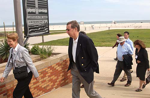 The tour stops at Jones Beach