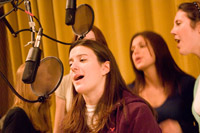Whitney Sperrazza rehearses with the women's a cappella singing group, Serendipity.