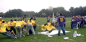 Tug-of-war competition at Clash of the Quads.
