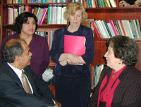 (L.-R.) University Santo Toribio de Mogrovejo President Pedro Mendoza, Dr. Blanca M. Ramos, Dean Katharine Briar-Lawson and UAlbany President Karen Hitchcock.