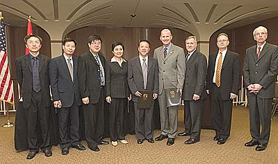 Fudan University delegation and UAlbany officials