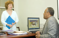 Associate Vice President Christine Bouchard with Vice President Anderson.