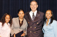 President Kermit L. Hall with leadership awardees.