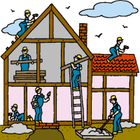 House construction illustration
