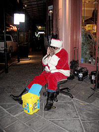 Santa played the harmonica.