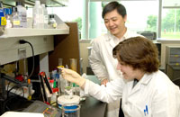 Zhen Huang, Ph.D., and Amy Novakovic.