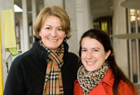 Advisor Kimberly Kerker with Whitney Sperrazza on campus just before Whitney departed for a study-abroad semester in Milan, Italy.