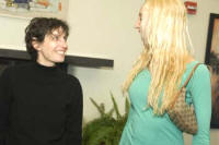 Kolbert speaks with student