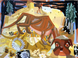 Judith Linhares: "Dog", 2005, Gouache on Paper