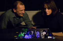 Faculty mentor Igor Lednev with UAlbany student Julianne Nichols