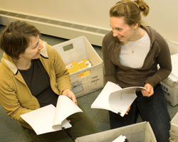 Rebecca Wolff, founder and editor of Fence magazine with intern Diana DeFelice