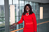 Portrait shot of Victoria Kisekka in the School of Business.