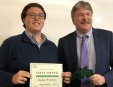 Bradley Herschenson, Terra Award winner, with VP for Finance and Administration Todd Foreman