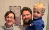 A family snapshot of Karlijn, Matt and Thomas Vogel