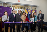 Ribbon being cut at the new Health and Counseling Services.