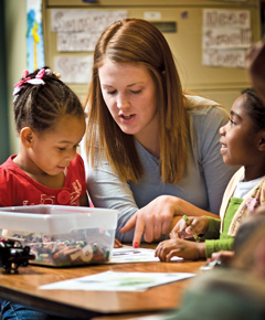 Social Welfare major Bethani Gately works with children at a Boys & Girls Club in Albany