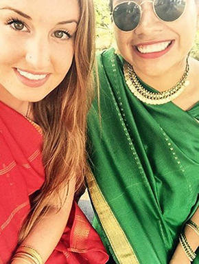 In India with UAlbany senior Marisa Douglas. 