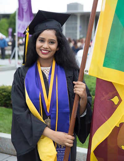UAlbany female degree recipient at her May 2018 Commencement