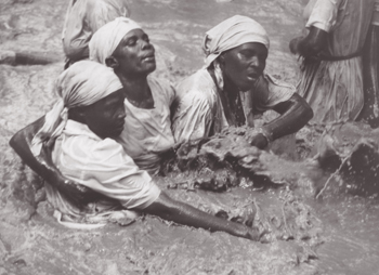 Photo by Phyllis Galembo, Three Women Vodou, showing community spirit in Souvenance, Haiti.