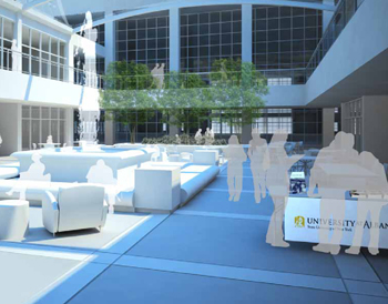 The space between the Science Library and Campus Center 