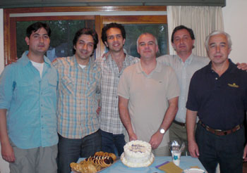 Five Argentinean MBA students and Carlos Greco, professor and MBA program director for Universidad del Salvador 
