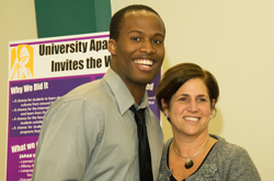 UAlbany student Rashaun Allen and Director of Residential Life Laurie Garafola